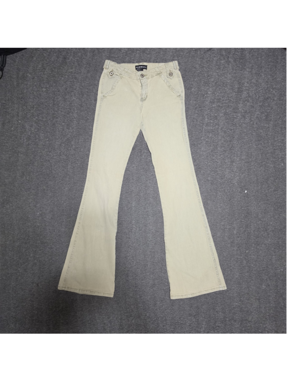 Vintage Misdemeanor Y2K Tan Khaki Low Rise Flare Jeans Size 5